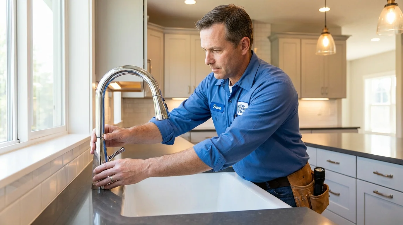 Kitchen faucet installation by Johns Plumbing LLC in Alexander
